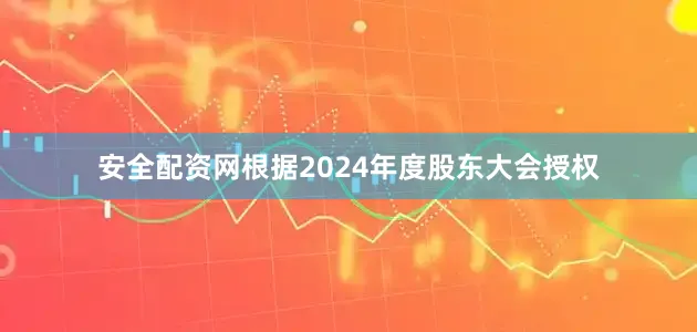 安全配资网根据2024年度股东大会授权