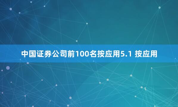 中国证券公司前100名按应用5.1 按应用